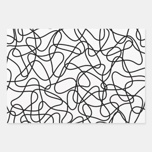 Abstraktes Muster - Schwarzweiß Geschenkpapier Set (Vorderseite 2)