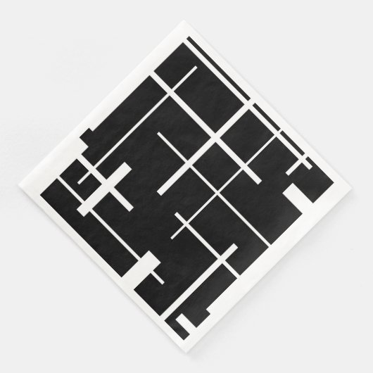 Abstraktes Muster - Schwarzweiß Serviette (Ecke)