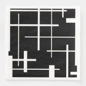 Abstraktes Muster - Schwarzweiß Serviette (Vorderseite)