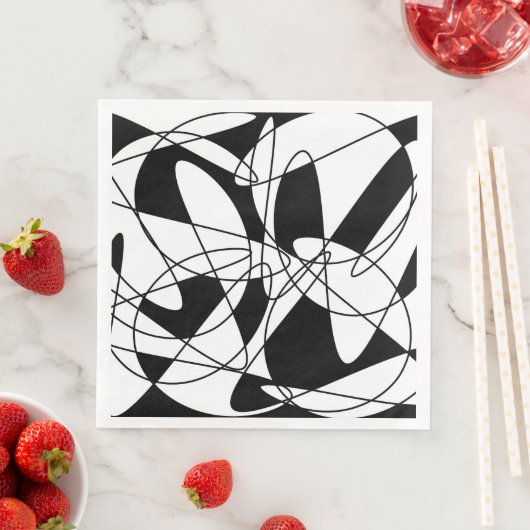 Abstraktes Muster - Schwarzweiß Serviette (Beispiel)