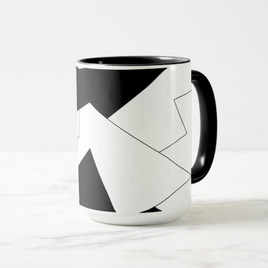 Abstraktes Muster - Schwarzweiß Tasse (VorderseiteRechts)