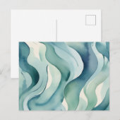 Abstraktes Muster Soft Watercolor Waves Postkarte (Vorne/Hinten)