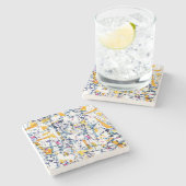 Abstraktes Muster Steinuntersetzer (Seitenansicht)