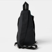 Abstraktes Muster Teal Schwarz Crossbody Bag (Rückseite)
