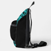 Abstraktes Muster Teal Schwarz Crossbody Bag (Rechts)
