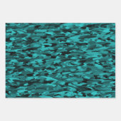 Abstraktes Muster Teal Schwarz Geschenkpapier Set (Vorderseite 2)