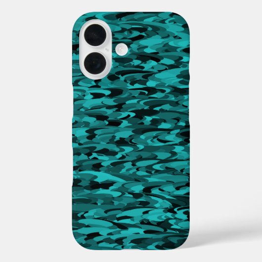 Abstraktes Muster Türkis Schwarz Case-Mate iPhone Hülle (Rückseite)