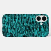Abstraktes Muster Türkis Schwarz Case-Mate iPhone Hülle (Rückseite (Horizontal))