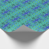 Abstraktes Muster und blaues Folienzmuster Geschenkpapier (Ecke)