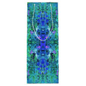 Abstraktes Muster und blaues Folienzmuster Geschenktüte Für Weinflaschen (Rückseite)