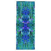 Abstraktes Muster und blaues Folienzmuster Geschenktüte Für Weinflaschen (Vorderseite)