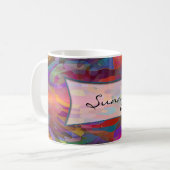 Abstraktes Muster und Text Kaffeetasse (Vorderseite Links)