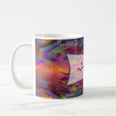 Abstraktes Muster und Text Kaffeetasse (Links)
