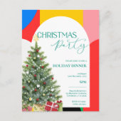 Abstraktes Muster Weihnachts-Party Einladung Postkarte (Vorderseite)