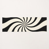 Abstraktes Muster wirbeln in Schwarz und Mandelcre Yogamatte (Rückseite (Horizontal))