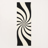 Abstraktes Muster wirbeln in Schwarz und Mandelcre Yogamatte (Rückseite)