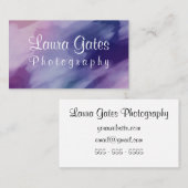 Abstraktes Musterlila Watercolor Visitenkarte (Vorne/Hinten)