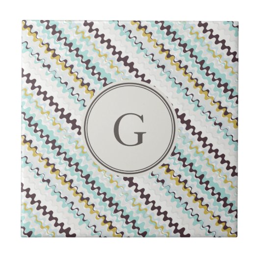 Abstraktes Mustermonogramm des niedlichen bunten Fliese (Vorderseite)