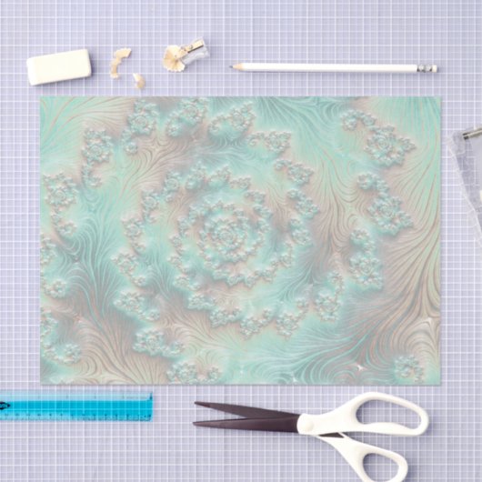 Abstraktes Mute Pastel Gradient Spiral Fraktal Seidenpapier (Handwerk)