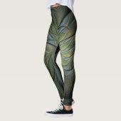 Abstraktes mystisches Design der grünen Schilde au Leggings (Links)