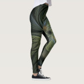 Abstraktes mystisches Design der grünen Schilde au Leggings (Rechts)