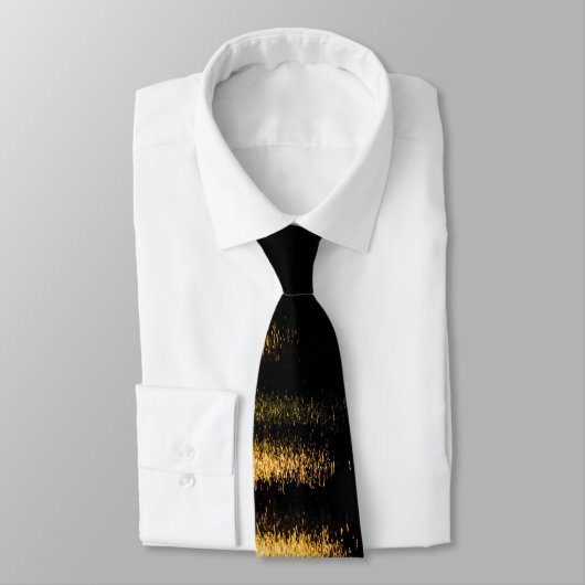 Abstraktes Nachtlicht Schwarzes Monogramm Krawatte (Gebunden)