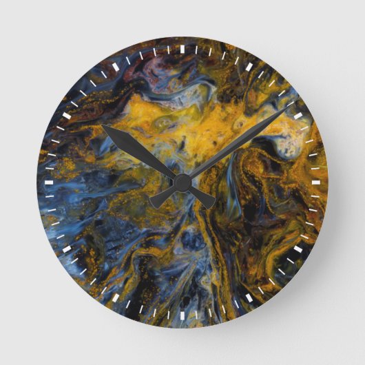 Abstraktes nahes oben von Pietersite Runde Wanduhr (Vorderseite)