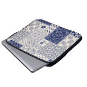 Abstraktes, nahtlos zartes Patchwork-Muster, dunke Laptopschutzhülle (Vorne Knopf)