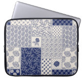 Abstraktes, nahtlos zartes Patchwork-Muster, dunke Laptopschutzhülle (Vorderseite)