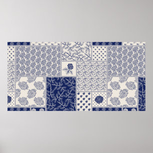 Abstraktes, nahtlos zartes Patchwork-Muster, dunke Poster