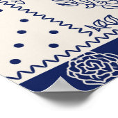 Abstraktes, nahtlos zartes Patchwork-Muster, dunke Poster (Ecke)