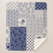 Abstraktes, nahtlos zartes Patchwork-Muster, dunke Sherpadecke (Vorderseite)