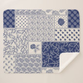 Abstraktes, nahtlos zartes Patchwork-Muster, dunke Sherpadecke (Vorderseite (Horizontal))