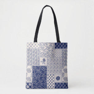 Abstraktes, nahtlos zartes Patchwork-Muster, dunke Tasche