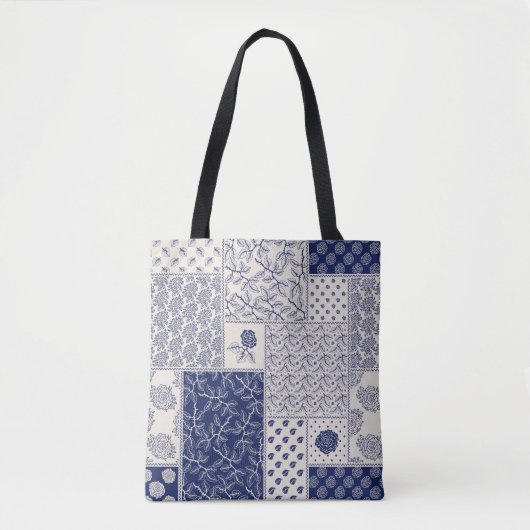 Abstraktes, nahtlos zartes Patchwork-Muster, dunke Tasche (Vorderseite)