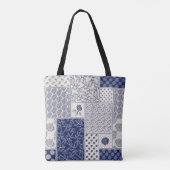 Abstraktes, nahtlos zartes Patchwork-Muster, dunke Tasche (Rückseite)
