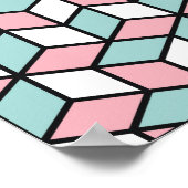 Abstraktes nahtloses 3D-Muster. Isometrisches Hint Poster (Ecke)