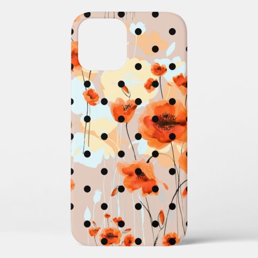 Abstraktes, nahtloses Blumenmuster mit Feldmohn Case-Mate iPhone Hülle (Rückseite)