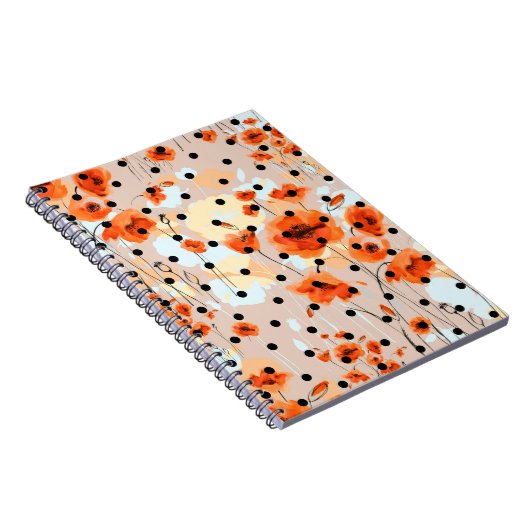 Abstraktes, nahtloses Blumenmuster mit Feldmohn Notizblock (Rechte Seite)