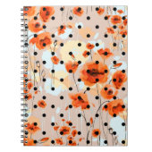 Abstraktes, nahtloses Blumenmuster mit Feldmohn Notizblock (Vorderseite)