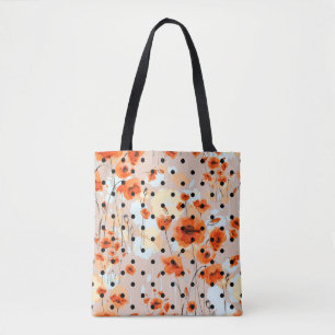 Abstraktes, nahtloses Blumenmuster mit Feldmohn Tasche