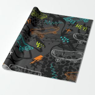 Abstraktes nahtloses Grunge-Muster. Urbane Stilmod Geschenkpapier