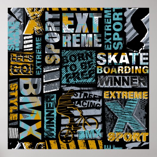 Abstraktes nahtloses Grunge-Muster. Urbaner Modus Poster (Vorne)