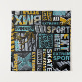 Abstraktes nahtloses Grunge-Muster. Urbaner Modus Wandteppich (Vorderseite (Horizontal))