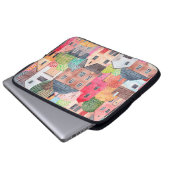 Abstraktes nahtloses Häusermuster. Aquarell Laptopschutzhülle (Vorne Knopf)