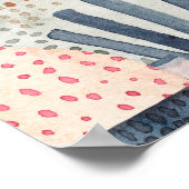 Abstraktes nahtloses Häusermuster. Aquarell Poster (Ecke)