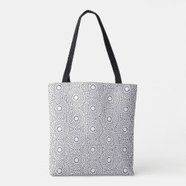 Abstraktes nahtloses Mandala-Design in Schwarz-Wei Tasche