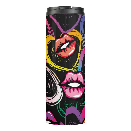 Abstraktes nahtloses Modemuster. Schönheitsstil Thermosbecher (Rückseite)