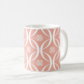 Abstraktes nahtloses Muster der Blume Wachs rosa Kaffeetasse (VorderseiteRechts)