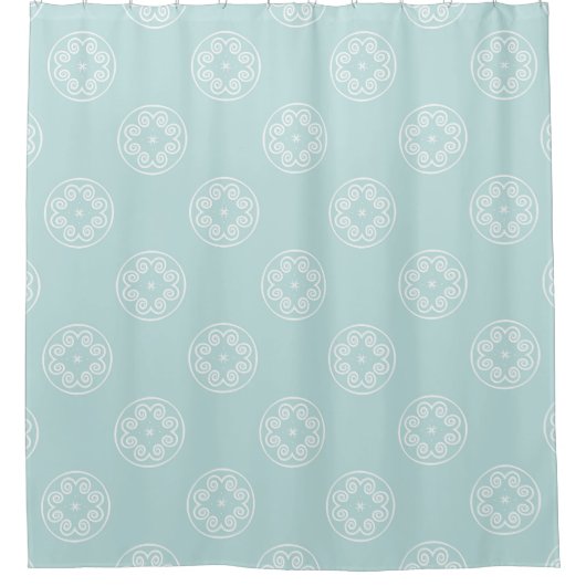 Abstraktes nahtloses Muster der Farbe Powder Blue Duschvorhang (Vorderseite)
